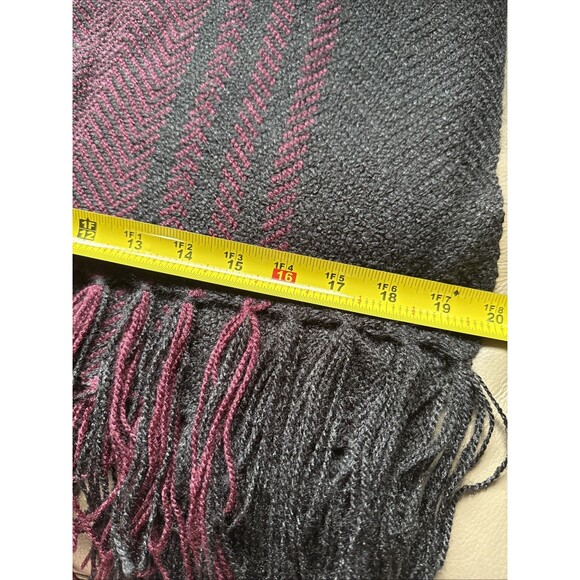 Men's Scarves 6: Black, Brown, Red NWT, 2 Plaid, 1 Woven Stripes Various Sizes - Picture 7 of 10